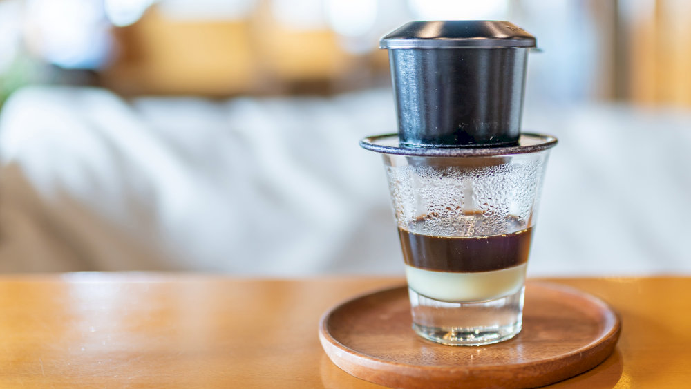 Vietnamese coffee use a filter (or phin) for strong coffee extract